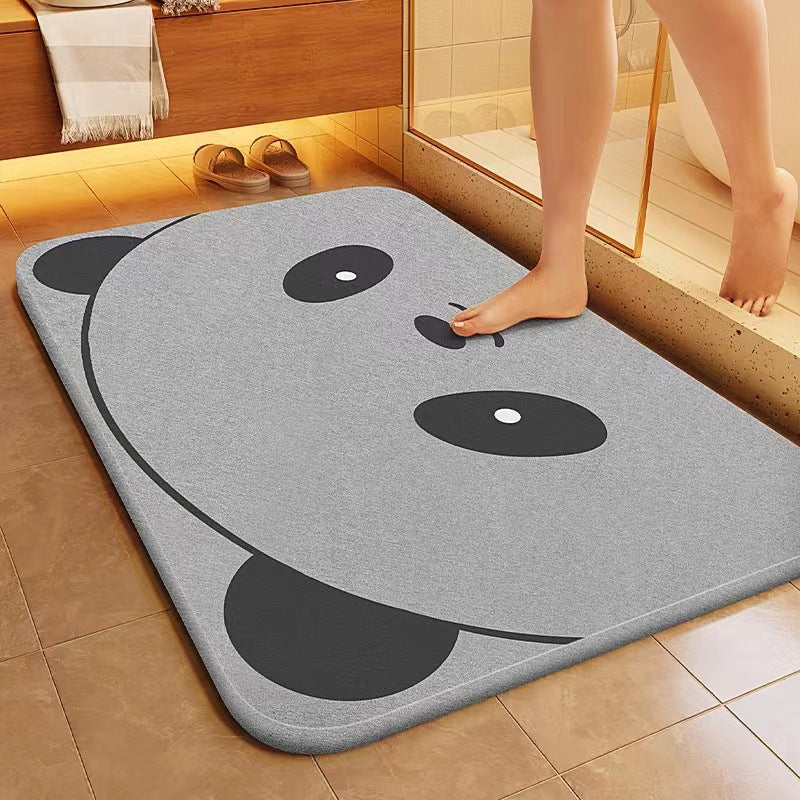 Soft Diatomite Bath Mat, Super Absorbent Quick-Dry Bathroom Rug, Non-Slip Floor Mat for Bathroom, Toilet, Kitchen & Entryway, Durable Home Door Mat
